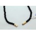Beautiful single 1 Line Natural black onyx Beads Stones NECKLACE 19.5 inch